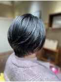 大人可愛い◎黒髪前下がりショート/髪質改善