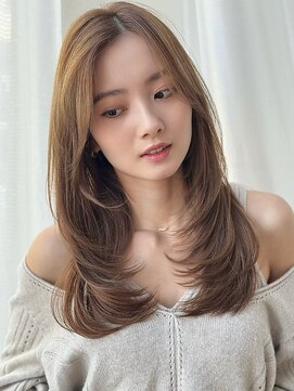 バイオレット 表参道店(Violet) 内巻きワンカール透明感シルキーベージュロングレイヤーカット