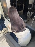 ☆韓国風ロングヘアブリーチなしラベンダーピンクブラウン