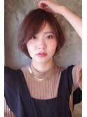ピンクブラウン×ミニボブ【10代20代30代40代50代】