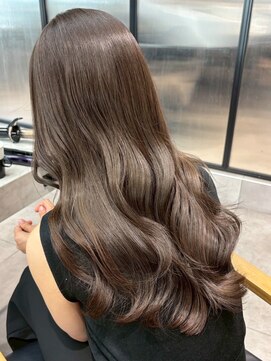 シオン(shion) グレージュロングオリーブベージュ顔周りレイヤー_ba562723