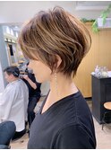 絶壁解消☆イルミナカラー×大人ショートボブ