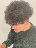 刈り上げメンズマッシュセンターパートツイストスパイラルパーマ