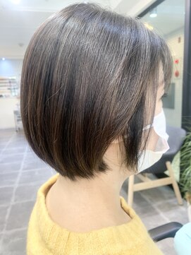 エイム 下北沢(aim) トレンド感*セクションカラーラベンダーブラウン　　ボブ