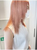 ピンクベージュ/ダブルカラー/ケアブリーチ/髪質改善/原宿