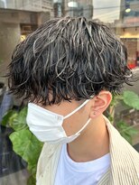 波巻きスパイラルパーマツイストスパイラルツーブロック