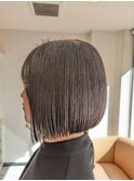 透明感ダークアッシュカラー×前下がりボブ【30代/40代/50代】
