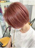ダブルカラーピンクベージュミルクティーベージュイルミナカラー