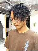ツイストスパイラルパーマメンズパーマ波巻きパーマツーブロック