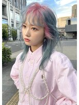 ディーン 名駅店(DEAN)&nbsp;カット ブリーチ デザインカラー ハイトーン 水色 ピンク 名古屋