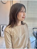 シアーカラーハイライトカラー韓国ヘアセミディ
