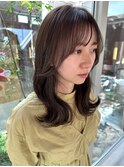 やわらか寒色系☆ミディアムヘア☆外ハネ