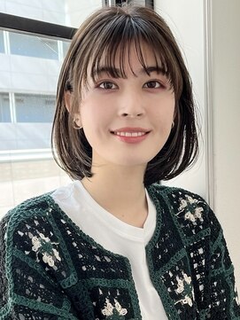 ガーランドツー(Garland 2F) ◎面長の方必見！大人かわいいぱつっと小顔シースルー前髪ボブ