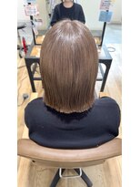 パプスドコワフュール 甲子園口店(Pap's de coiffeur) ブリーチリタッチ、ミルクティーグレージュ