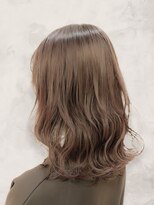 ヘアーズファイン(hair's fine) 艶感♪髪質改善カラー可愛いミルクティーベージュミディ巻き髪