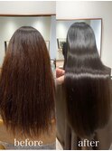 髪質改善ストレート・ビフォーアフター