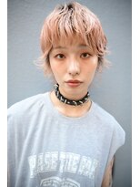キジ(KIJI) マッシュウルフ/ウルフ/ショート/ハイトーン/ペールピンク