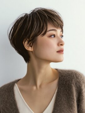 小顔ショート似合わせカット/ダークアッシュ/髪質改善/東白楽駅