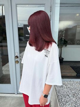 ヴォイスヘアーデザインウル(Voice hair design ulu) ピンクカラー/モテ髪/ブリーチカラー/セミロング