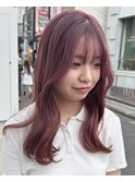 ローズピンクカラー/ロングヘア