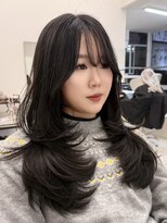 アイトーキョーエス 渋谷(AI TOKYO S)&nbsp;着物ヘア/ダークアッシュ/ミディアムレイヤーカット/渋谷