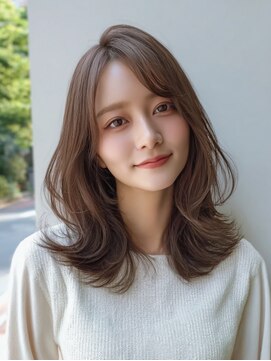 レリーリズ 大阪梅田(Rely Liz) ブリーチなしベージュカラー 顔まわりカット