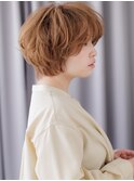 ミルクブラウンフェザーショートマッシュパーマY大宮10代20代