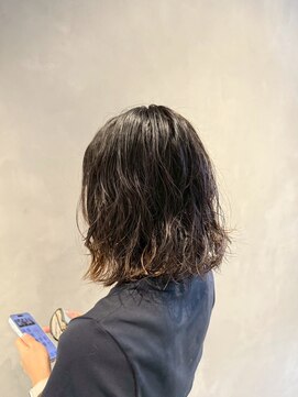 ノーヴァ バイ ボナ 前橋店(nova by bona) 【パーマ】ウェット質感で大人可愛いひし形ボブスタイル