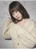 愛され内巻きボブ × アッシュグレージュ