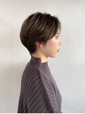 マッシュショート/ショートボブ/前髪なしショート