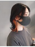 インナーカラーオレンジウルフ