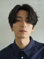 センターパートニュアンスパーマワンカールパーマカルマ韓国原宿