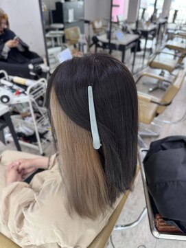 アジールヘア 所沢プロペ通り店(agir hair) ミルクティーベージュインナーカラーケアブリーチ所沢韓国