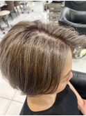 50代からの大人ショートwith白髪ぼかしハイライト