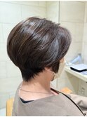 ショートカット×ひし形ショートボブ×前髪あり20代30代40代