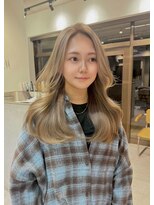 モク 立川(moc)&nbsp;韓国風レイヤーカットブリーチダブルカラー前髪