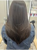 ハイレイヤーレイヤーカットブリーチ無しカラー顔周り韓国