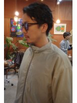 エディ(Edy)&nbsp;メンズセンターパートフェザーパーマケアパーマ眉毛カット岡山