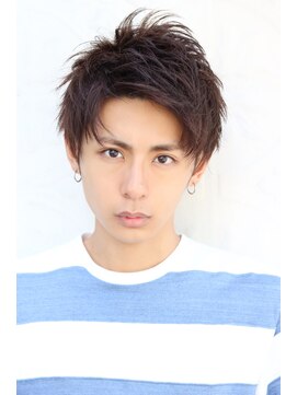 ネイビー(NAVY) ツーブロックサイドパート刈り上げショート☆１分スタイリング