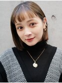 オン眉×切りっぱなしミニボブ