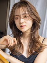 アフロート ギンザ(AFLOAT GINZA)&nbsp;【白川】20代30代40代シースルーバングオリーブグリーン23.2.24