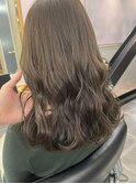 大人ガーリー ニュアンスパーマ オリーブアッシュ