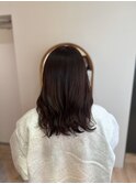 レッドブラウン/ハッシュカット/フルバング/似合わせカット
