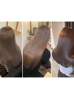 髪質改善しながらカラーも楽しめる♪色持ち・ツヤ感が長続き！全てのメニューに髪質改善メニューあり◎