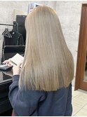 バレイヤージュコントラストハイライトミルクティーベージュ