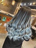 ラピス 横浜(Lapis)&nbsp;ミルクティーベージュシールエクステハイライトブリーチカラー