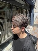 フェザーパーマ/ニュアンスパーマ/センターパート/メンズカット