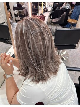 ブレンド 渋谷(BLend) ホワイトグレージュミニウルフデジタルパーマチェリーブラウン