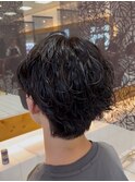 20代30代メンズセンターパートシャドーパーマ