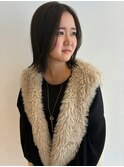 深めオリーブ切りっぱなしボブ